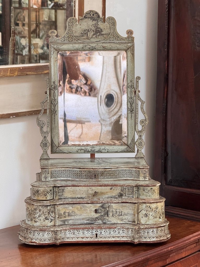 Exceptional 18th Century Venetian dressing table mirror / table top vanity - Helen Storey Antiques