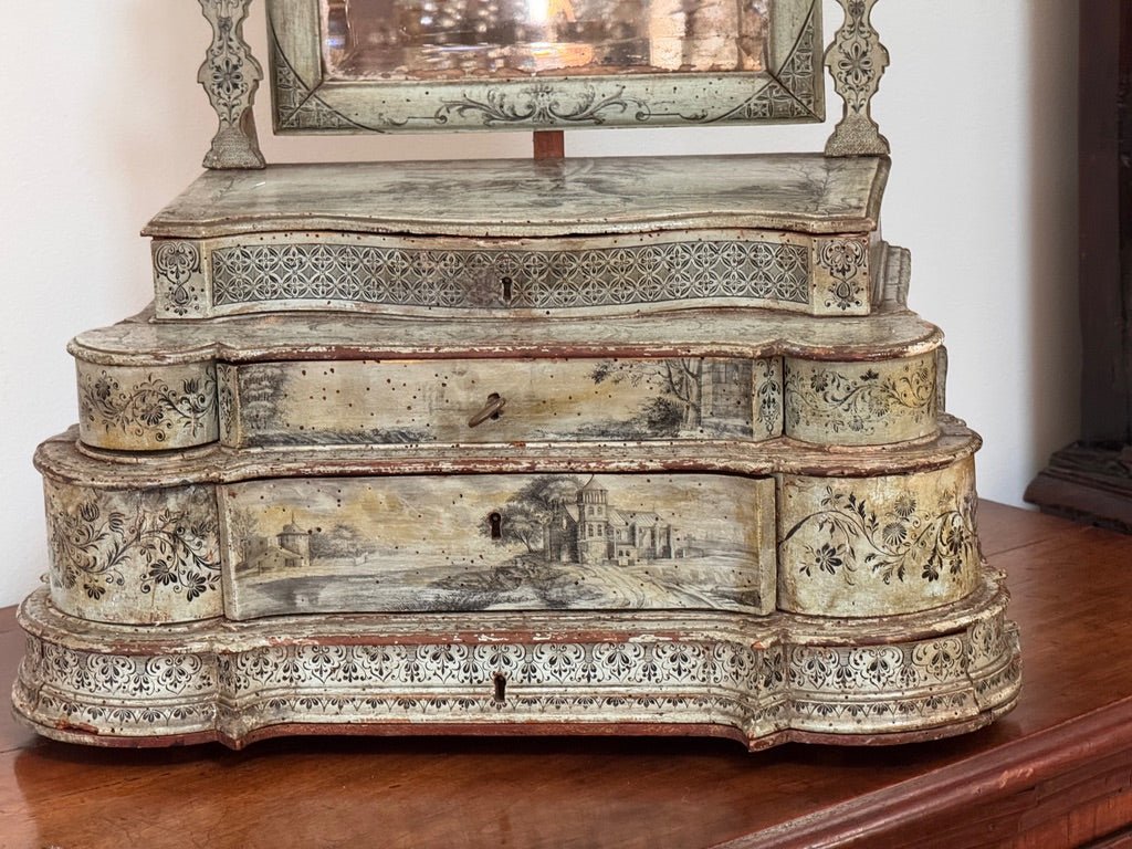Exceptional 18th Century Venetian dressing table mirror / table top vanity - Helen Storey Antiques