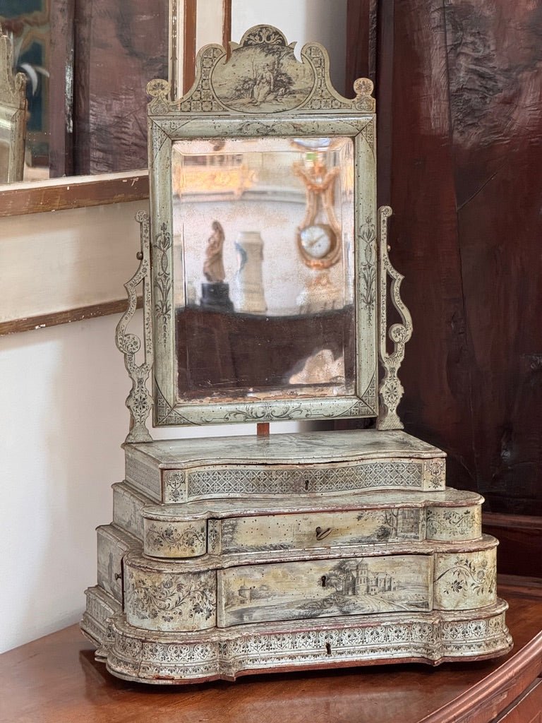 Exceptional 18th Century Venetian dressing table mirror / table top vanity - Helen Storey Antiques