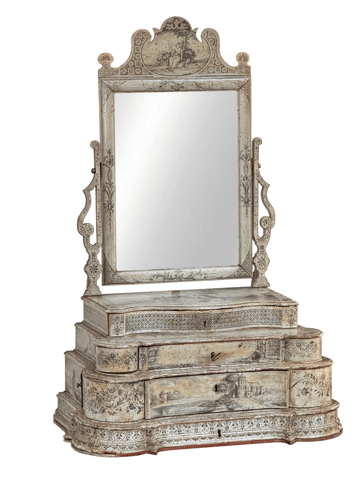 Exceptional 18th Century Venetian dressing table mirror / table top vanity - Helen Storey Antiques