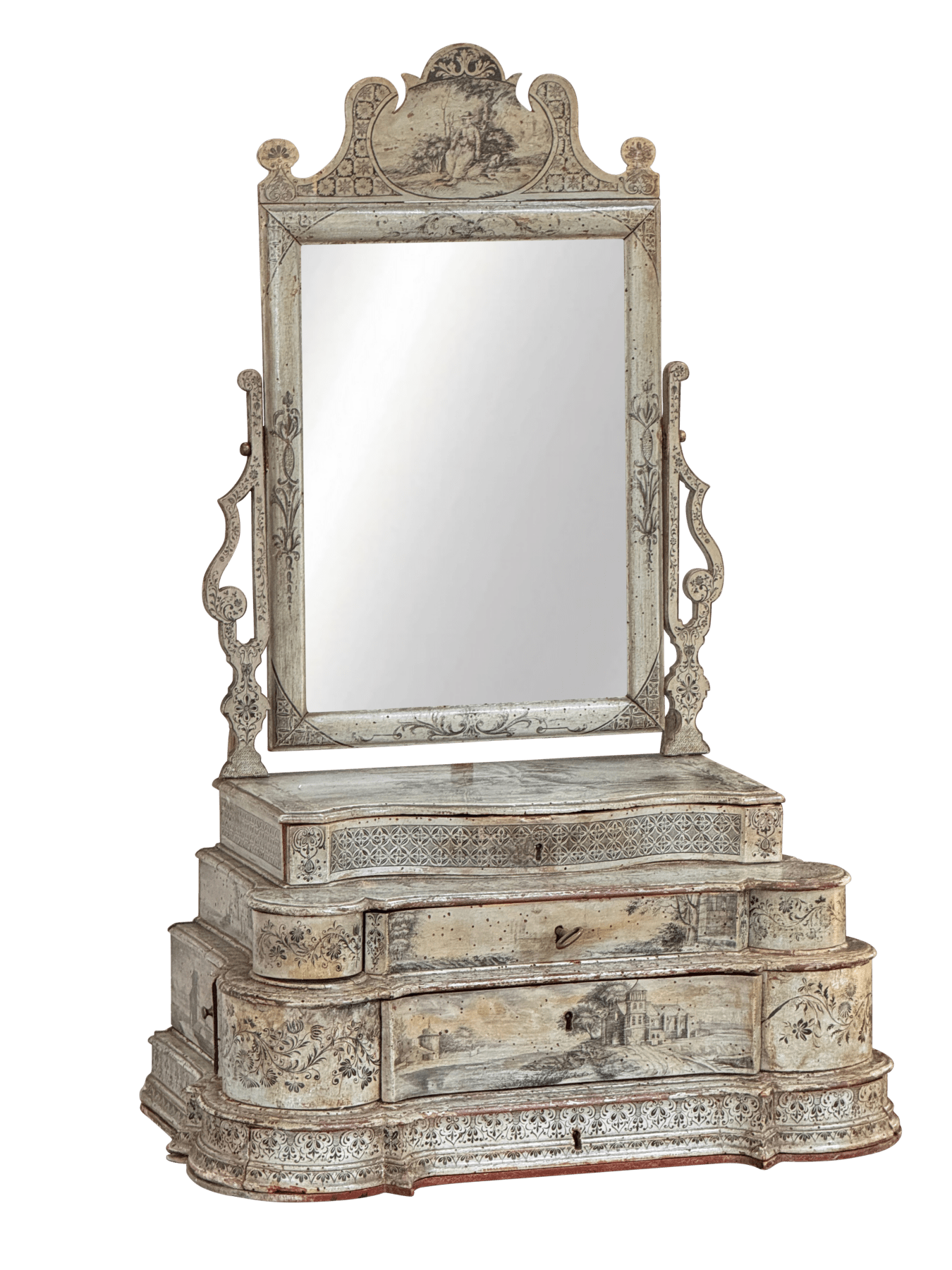 Exceptional 18th Century Venetian dressing table mirror / table top vanity