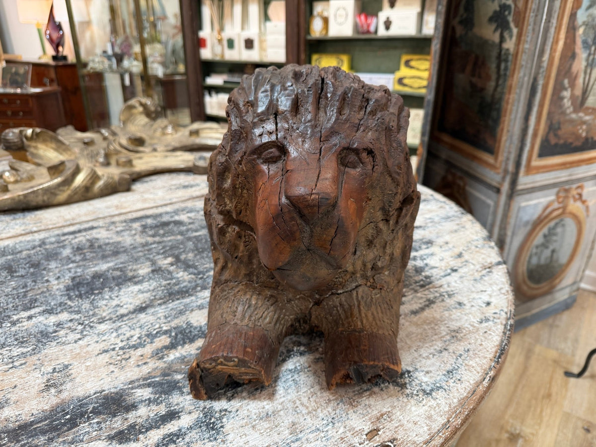 Exceptional Carved Baroque Recumbent lion, c. 1740 - Helen Storey Antiques