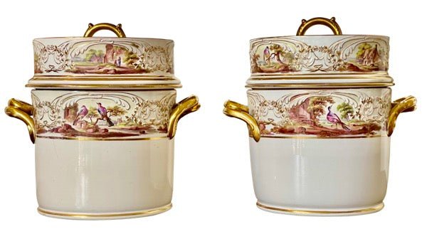 Exceptional ENGLISH REGENCY PORCELAIN FRUIT COOLERS C. 1810