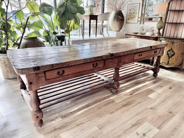Exceptional Large 18th-19th Century English Work Dining Table - Helen ...