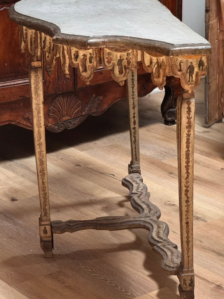 Exceptional Venetian or Northern Italian Console Lacca Povera, C. 1740 - Helen Storey Antiques