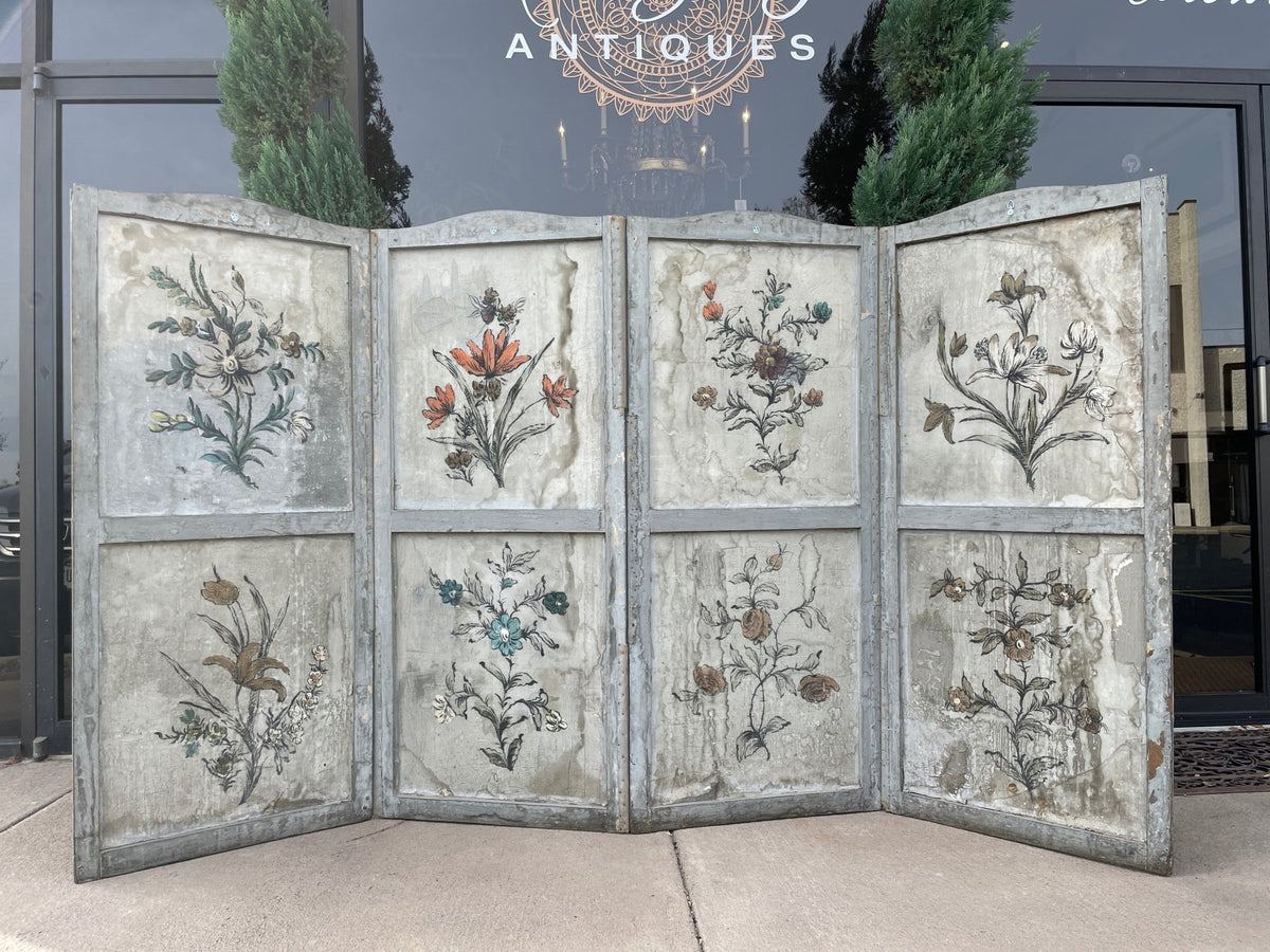 Extraordinary Chinoiserie 18th Century French Provincial Folding Screen Paravent - Helen Storey Antiques