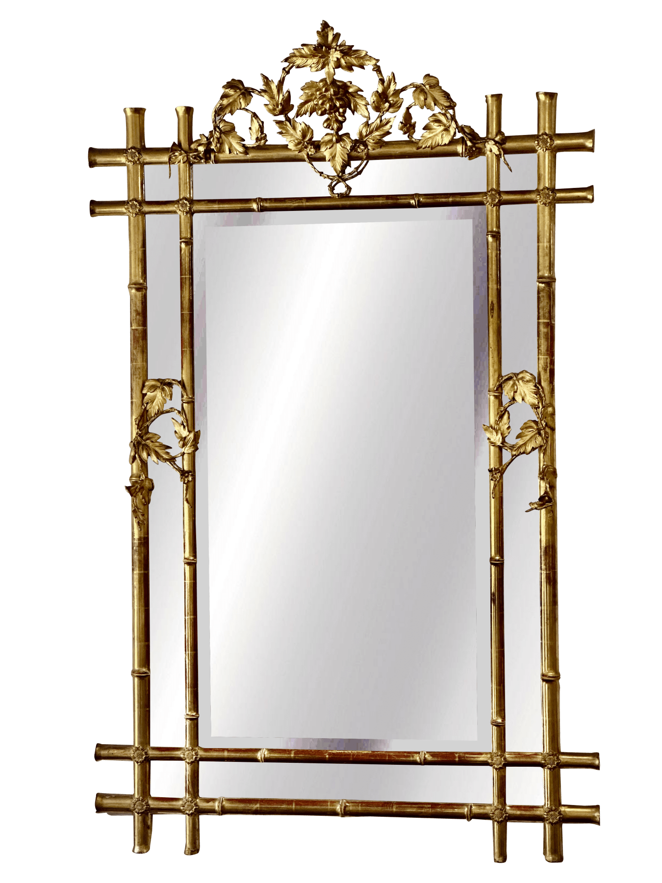 Extraordinary French Louis Philippe Giltwood Looking Glass, c. 1840