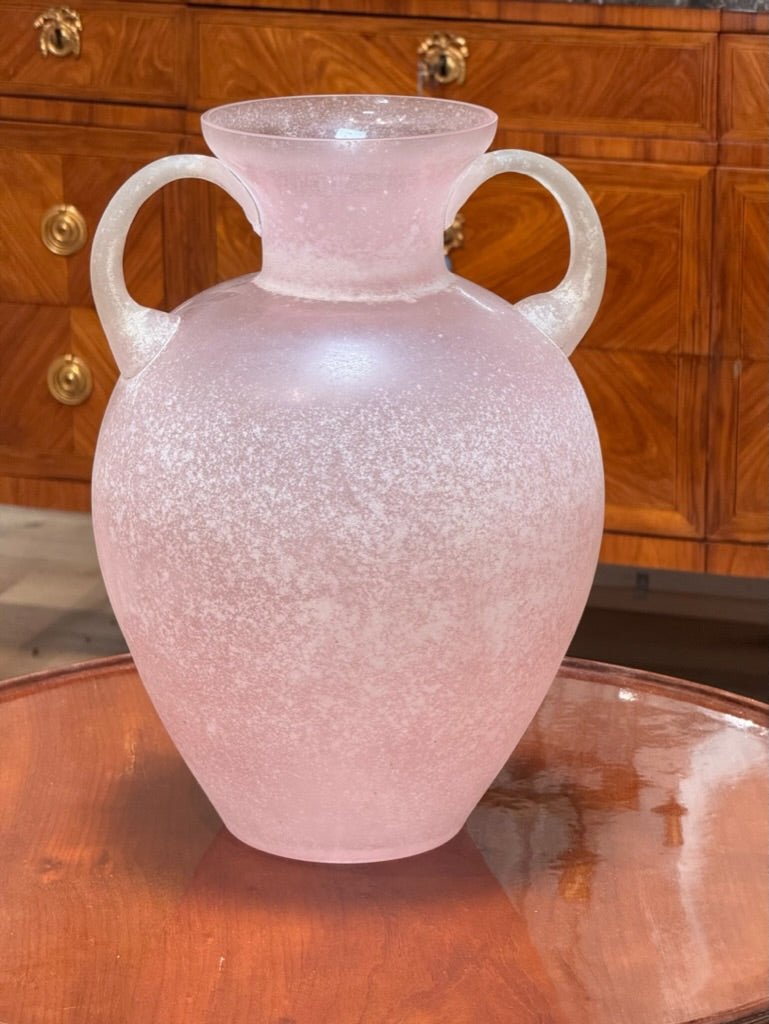 Fabulous pink Seguso Murano glass blown vase - Helen Storey Antiques