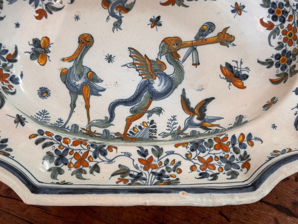 Faience Chinoiserie Dish Alcora Spain, c. 1735-1760 - Helen Storey Antiques