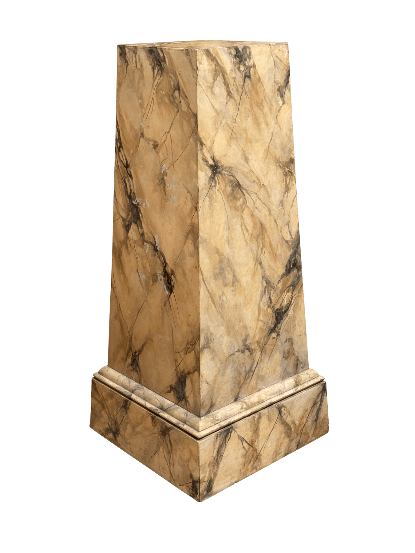 Faux-painted classical style pedestal, marbleized