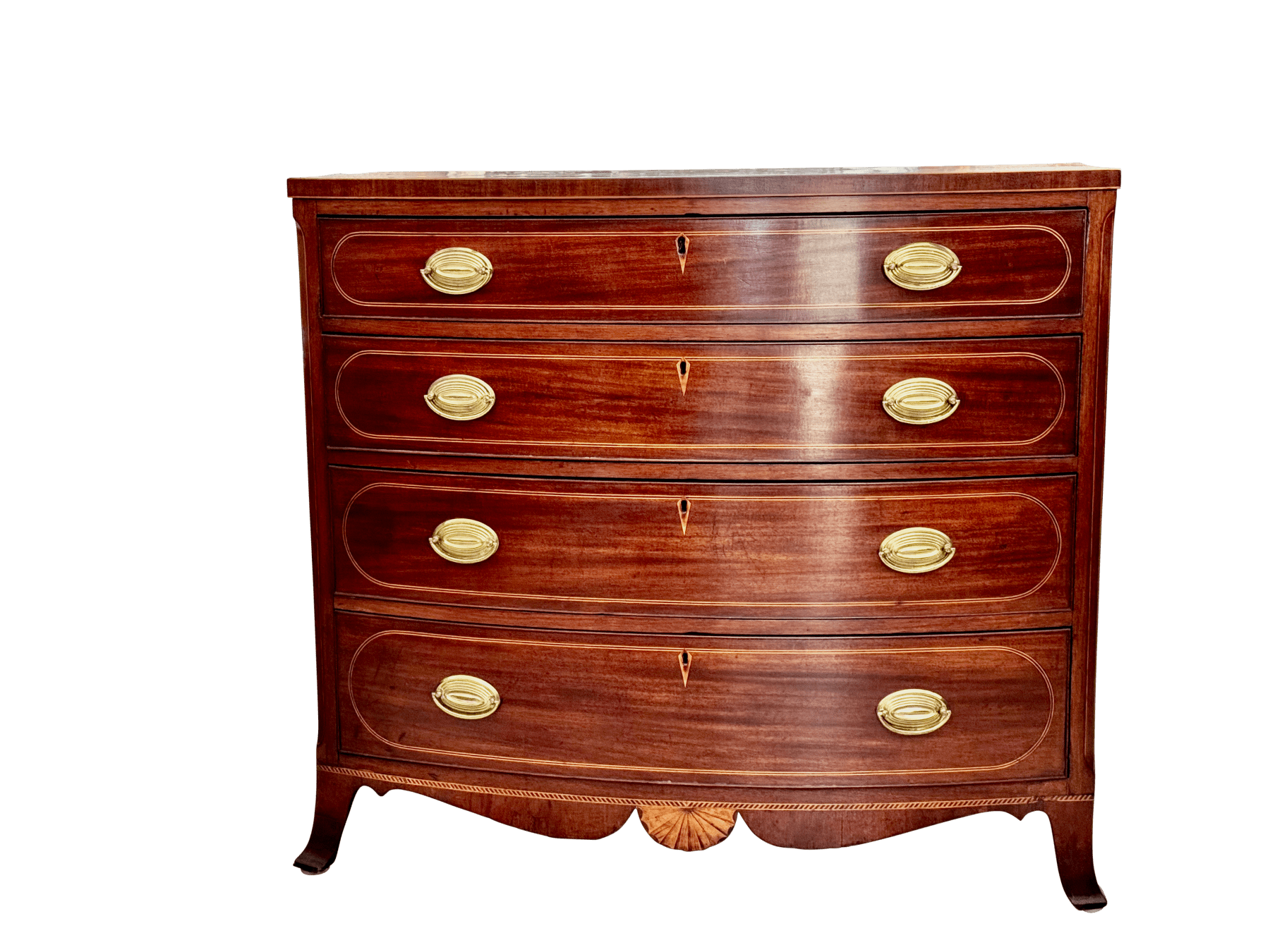 Fine American Federal Baltimore Bow-front Chest of Drawers, c. 1800