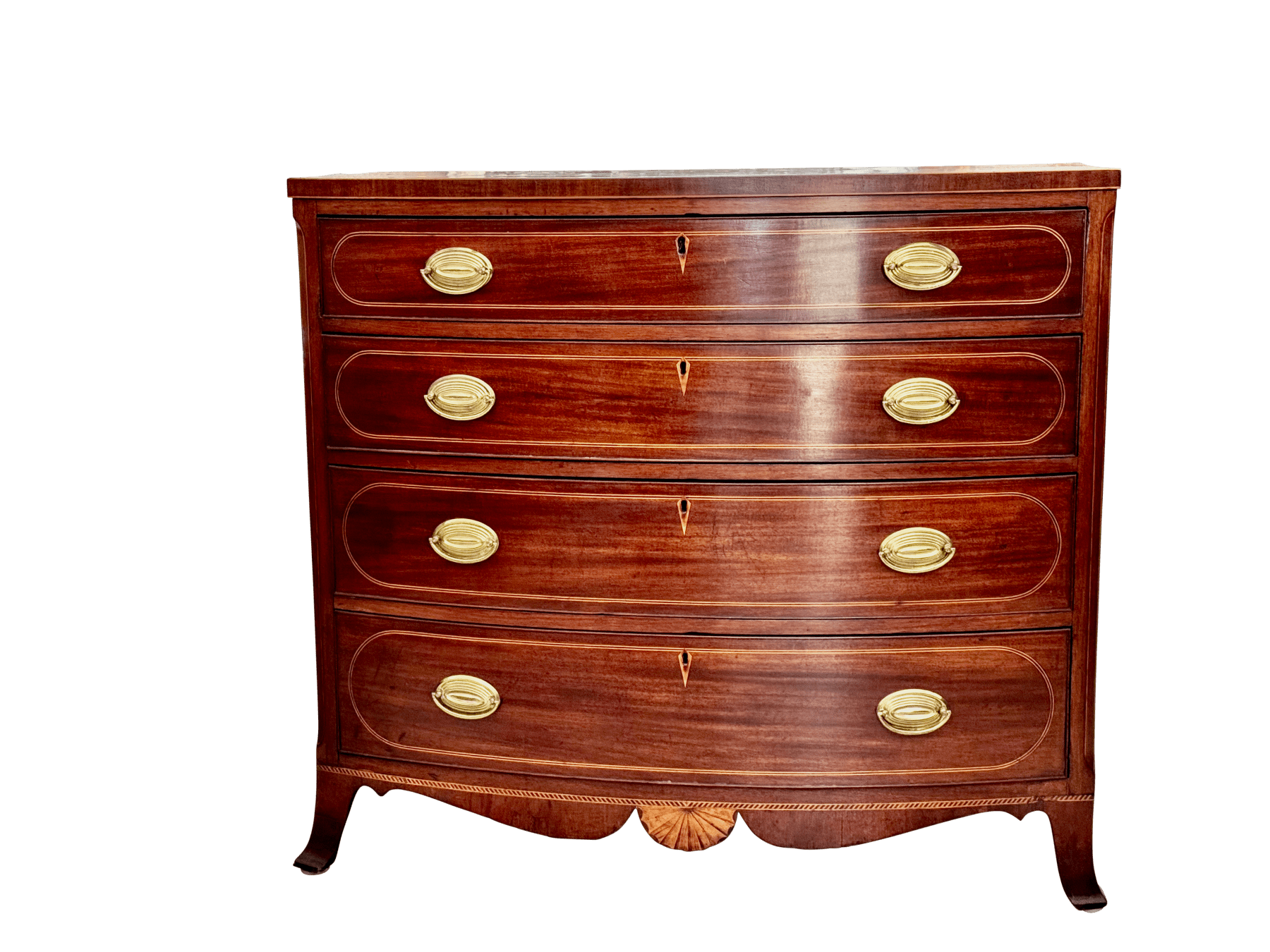 Fine American Federal Baltimore Bow-front Chest of Drawers, c. 1800 Fine American Federal Baltimore Bow-front Chest of Drawers, c. 1800