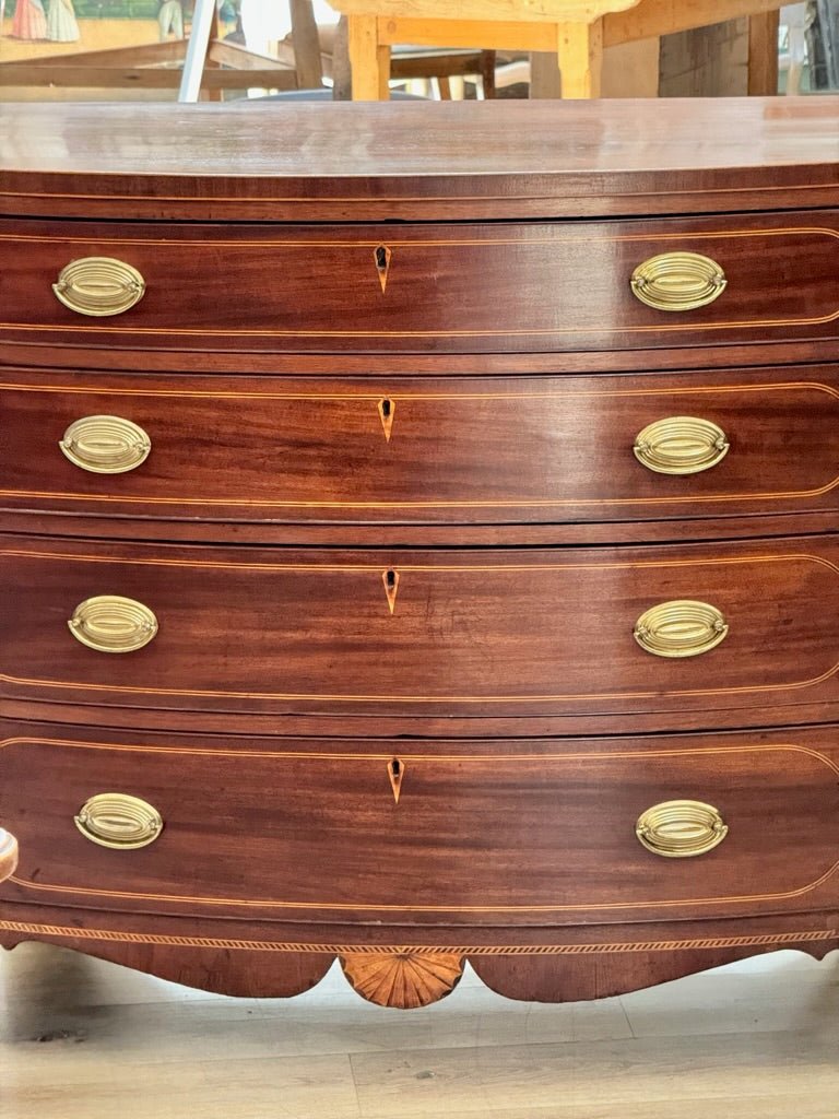 vintage bow front dresser Fine American Federal Baltimore Bow-front Chest of Drawers, c. 1800