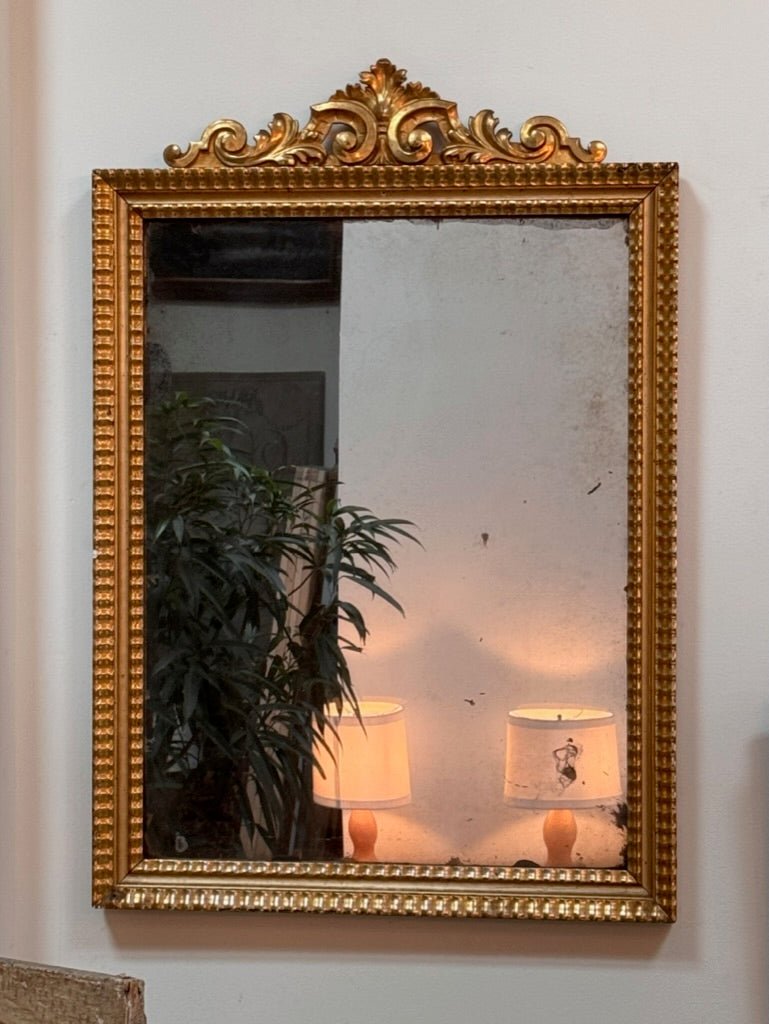 Fine, Large, Carved and Gilded Directoire Mirror with (removeable) Crest - Helen Storey Antiques