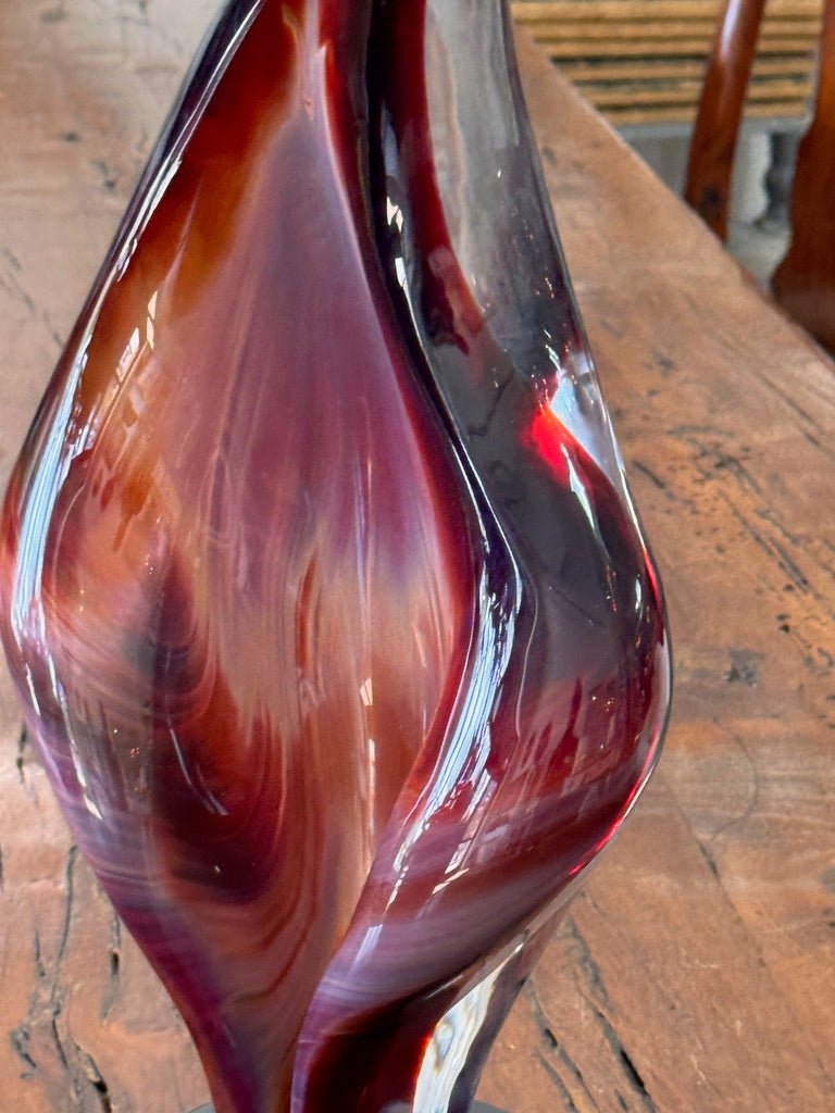 "Flame" by Dino Rosin (Italian b. 1949) Murano Art Glass Sculpture - Helen Storey Antiques
