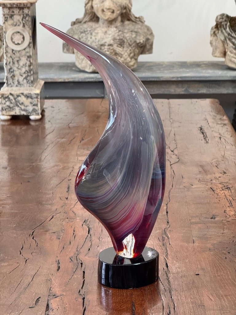 "Flame" by Dino Rosin (Italian b. 1949) Murano Art Glass Sculpture - Helen Storey Antiques