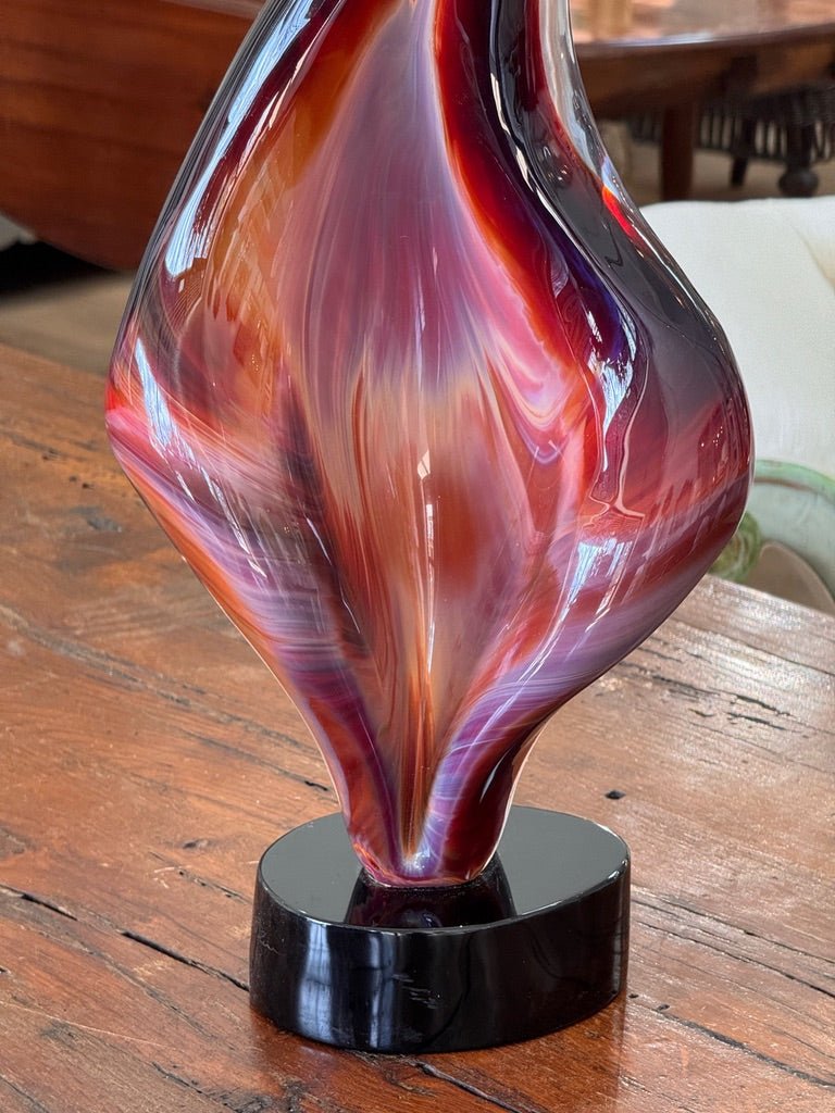 "Flame" by Dino Rosin (Italian b. 1949) Murano Art Glass Sculpture - Helen Storey Antiques