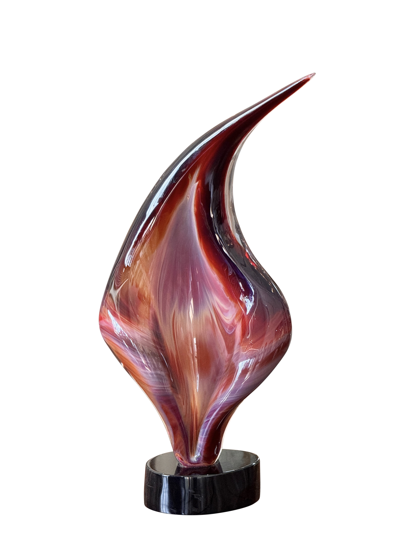 "Flame" by Dino Rosin (Italian b. 1949) Murano Art Glass Sculpture