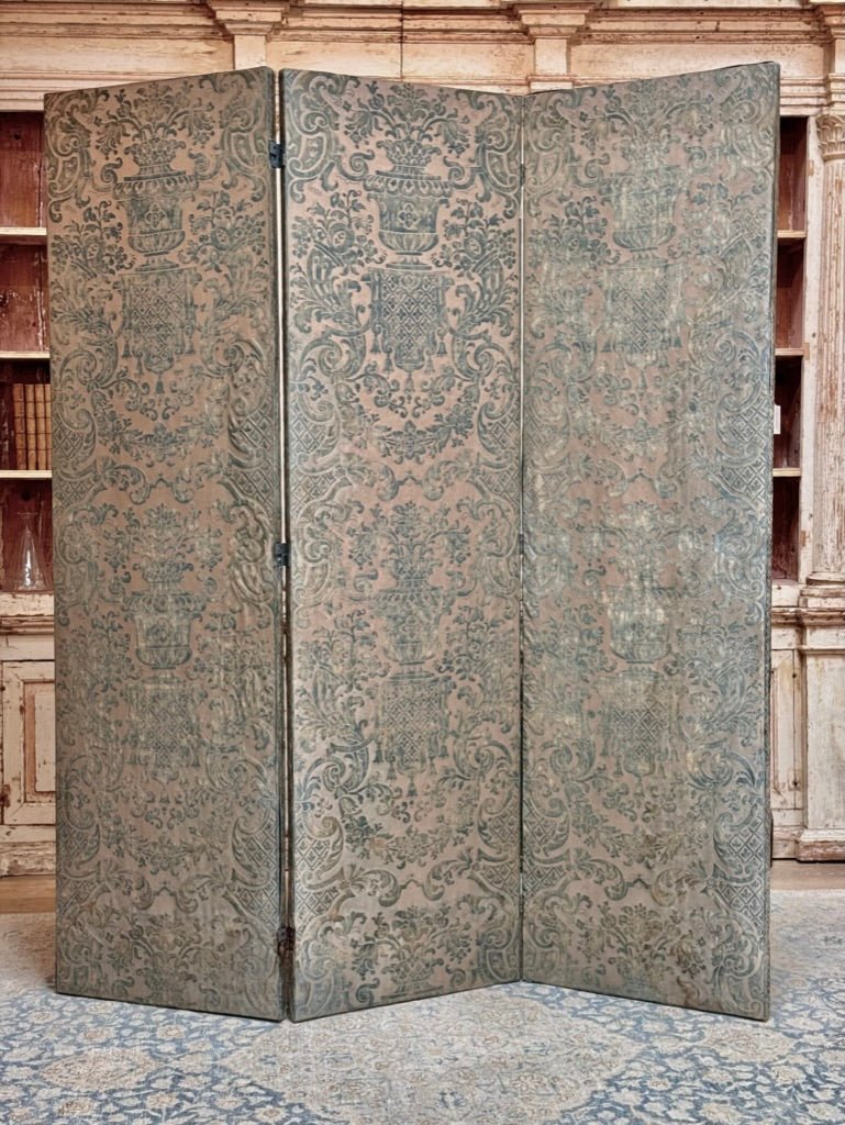 Fortuny three - panel screen - Helen Storey Antiques