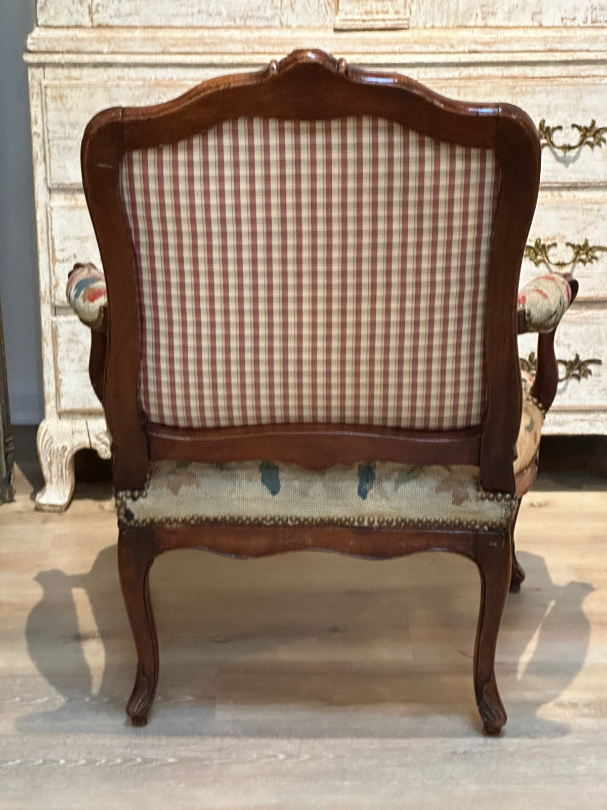 Four 18th Century Louis XV Carved Needlework &amp; Tapestry Upholstered Fauteuils - Helen Storey Antiques