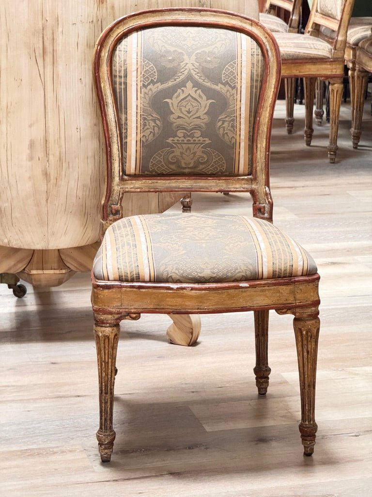 Fourteen Italian Louis XVI period laccatura dining chairs, 18th c. - Helen Storey Antiques
