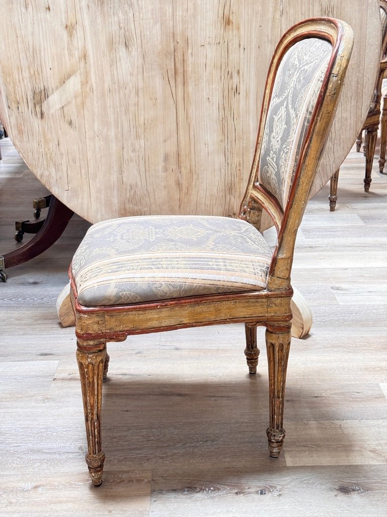 Fourteen Italian Louis XVI period laccatura dining chairs, 18th c. - Helen Storey Antiques