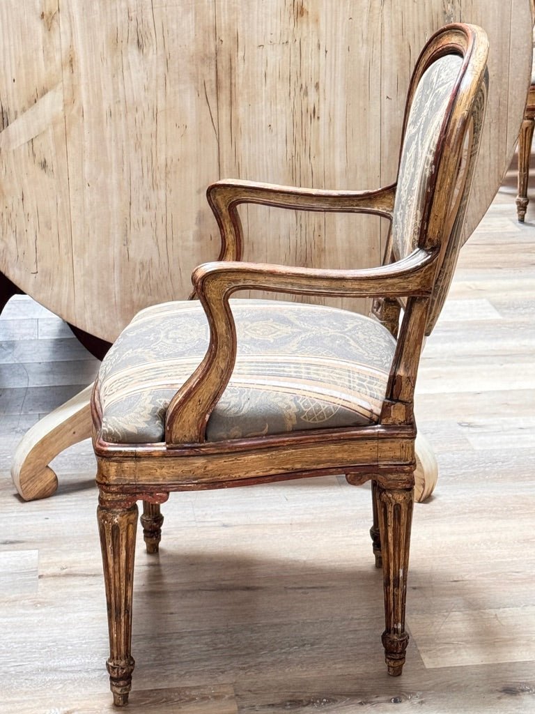 Fourteen Italian Louis XVI period laccatura dining chairs, 18th c. - Helen Storey Antiques
