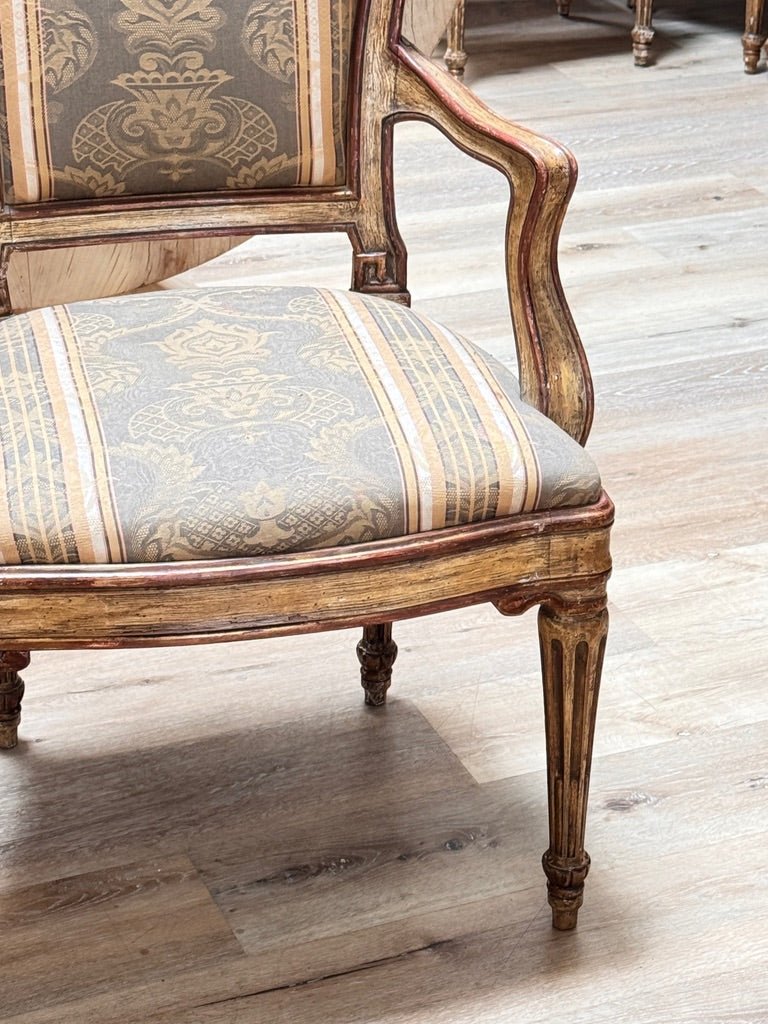 Fourteen Italian Louis XVI period laccatura dining chairs, 18th c. - Helen Storey Antiques