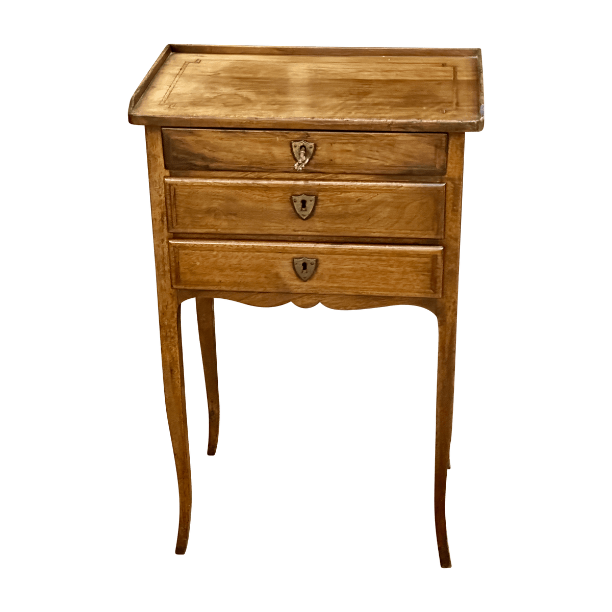 French 18th Century Walnut Three Drawer Side Table - Helen Storey Antiques