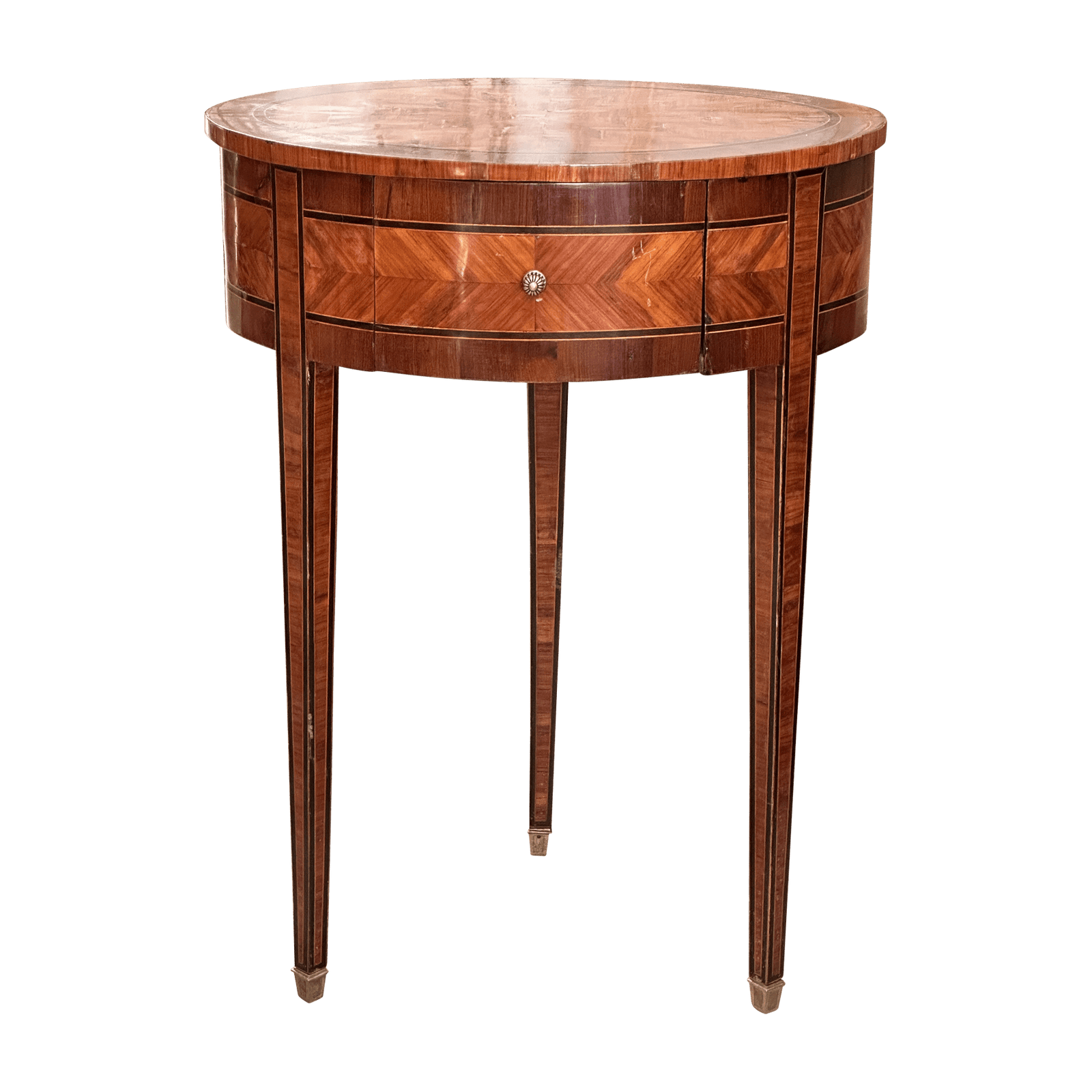 French 19th Century Oval Kingwood Parquetry Inlaid Side Table Bedel & Cie