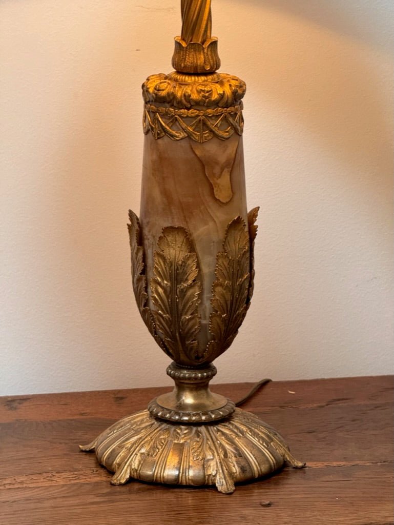 French alabaster and ormolu lamp - Helen Storey Antiques