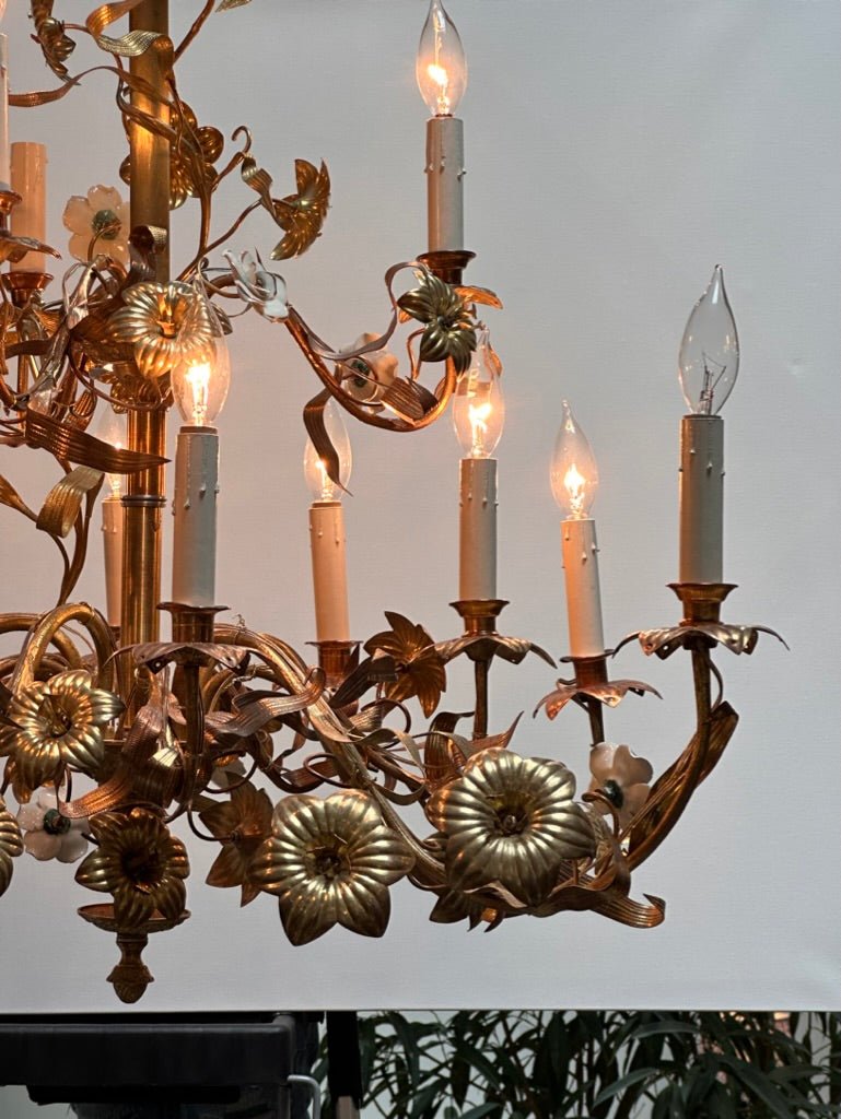 French Bronze Gilt Chandelier, 19th Century - Helen Storey Antiques