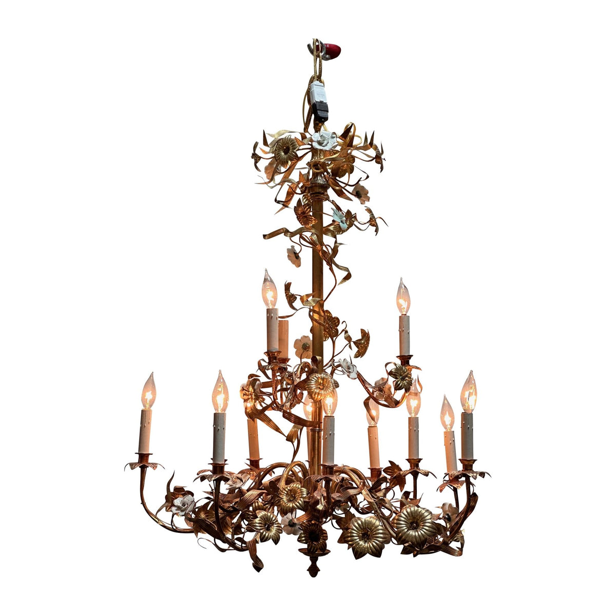 French Bronze Gilt Chandelier, 19th Century - Helen Storey Antiques