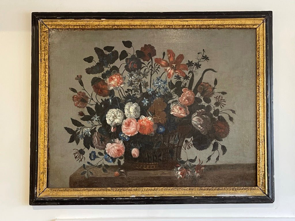 FRENCH Floral STILL LIFE PAINTING, 18th Century - Helen Storey Antiques