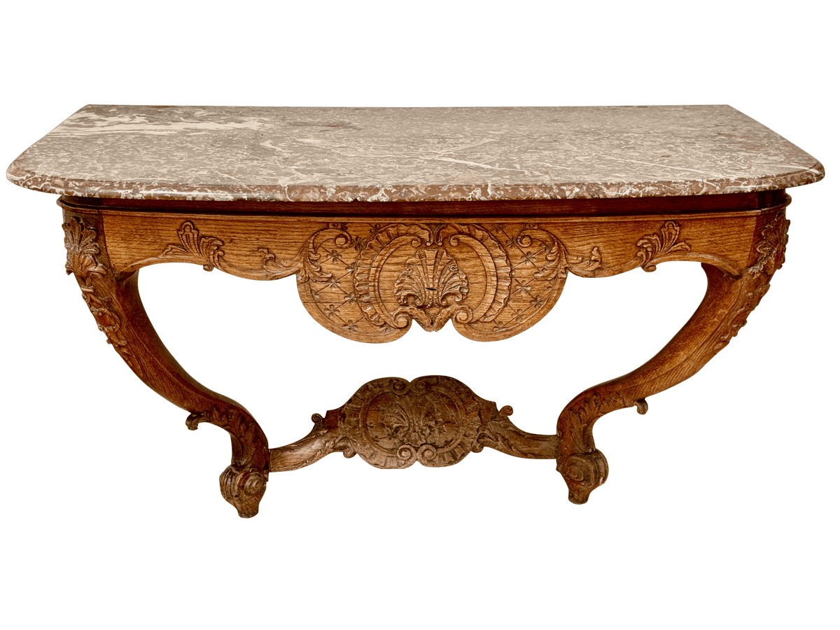French Louis XV Carved Console with Marble Top, Circa 1750 - Helen Storey Antiques