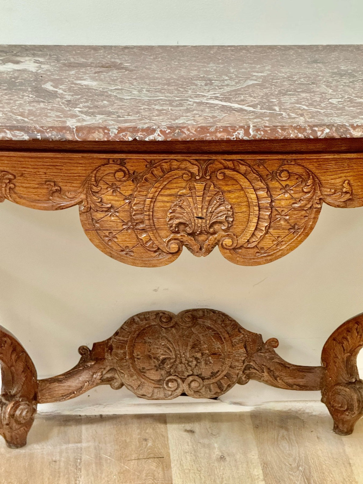 French Louis XV Carved Console with Marble Top, Circa 1750 - Helen Storey Antiques