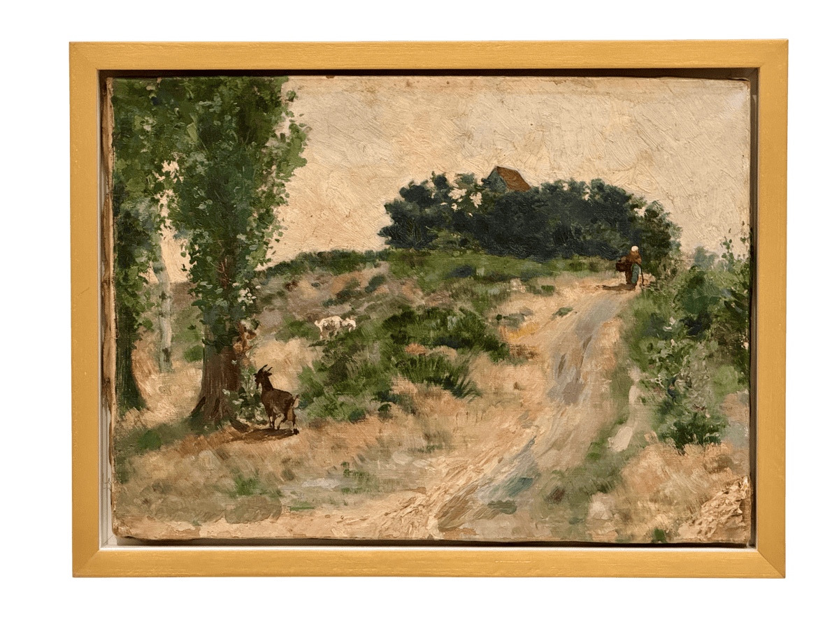 French Provencal Landscape with Goats - Helen Storey Antiques