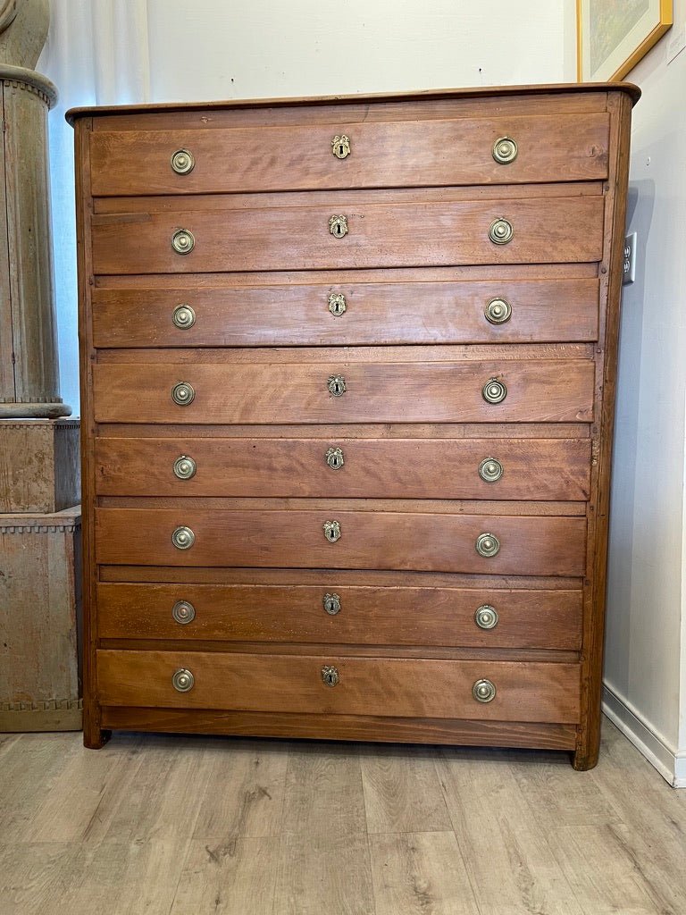 FRENCH PROVINCIAL BEECHWOOD SEMANIER, EIGHT DRAWERS - Helen Storey Antiques