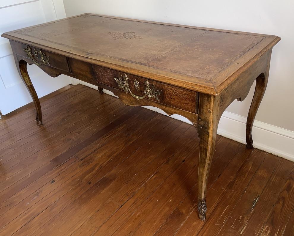 French PROVINCIAL Desk - BUREAU PLAT - Louis XV Style, 19TH CENTURY - Helen Storey Antiques