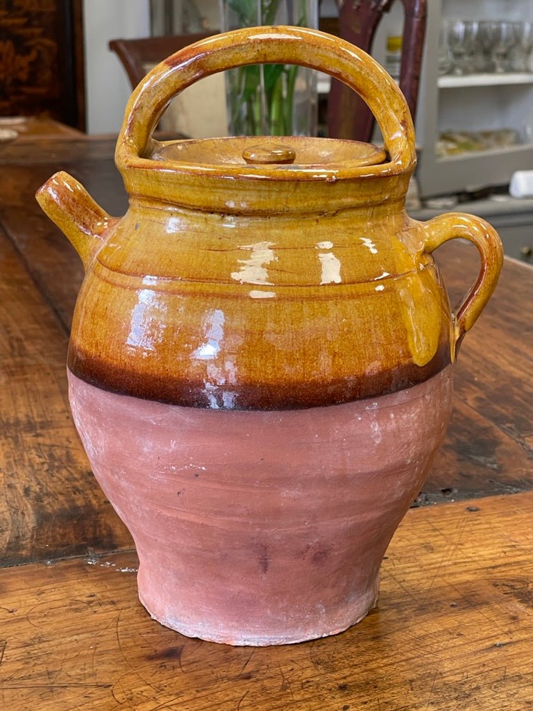 French provincial yellow glazed pitcher - Helen Storey Antiques