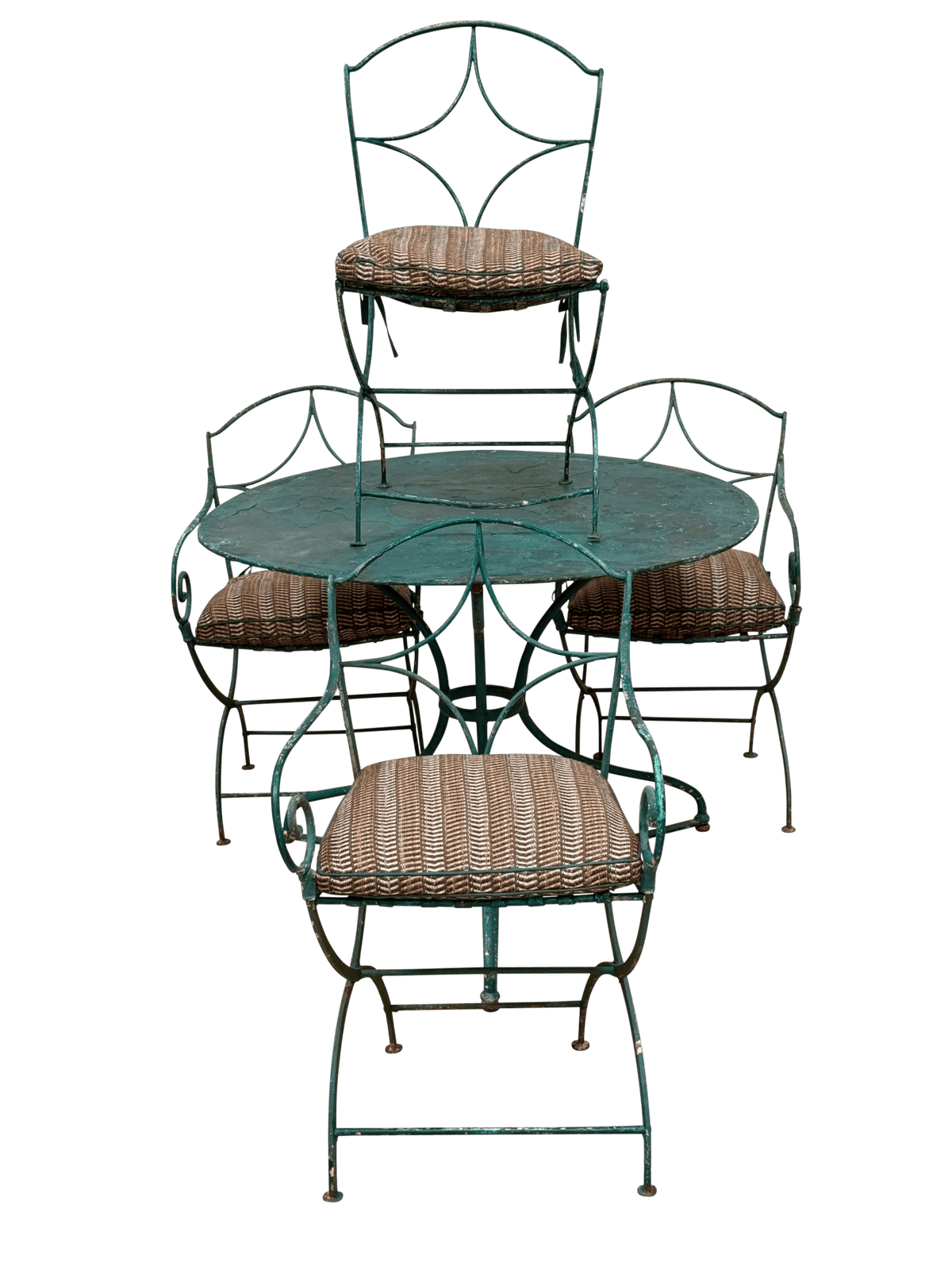 French wrought iron table and four chairs, circa 1890–1910, Provence - Helen Storey Antiques