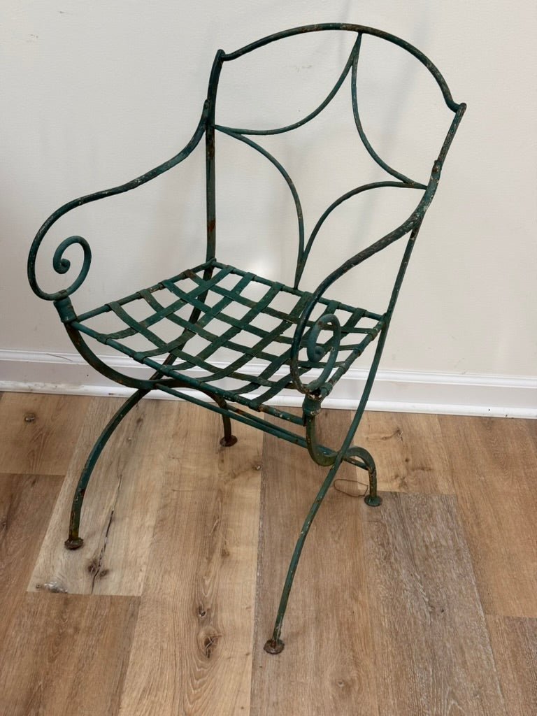 French wrought iron table and four chairs, circa 1890–1910, Provence - Helen Storey Antiques