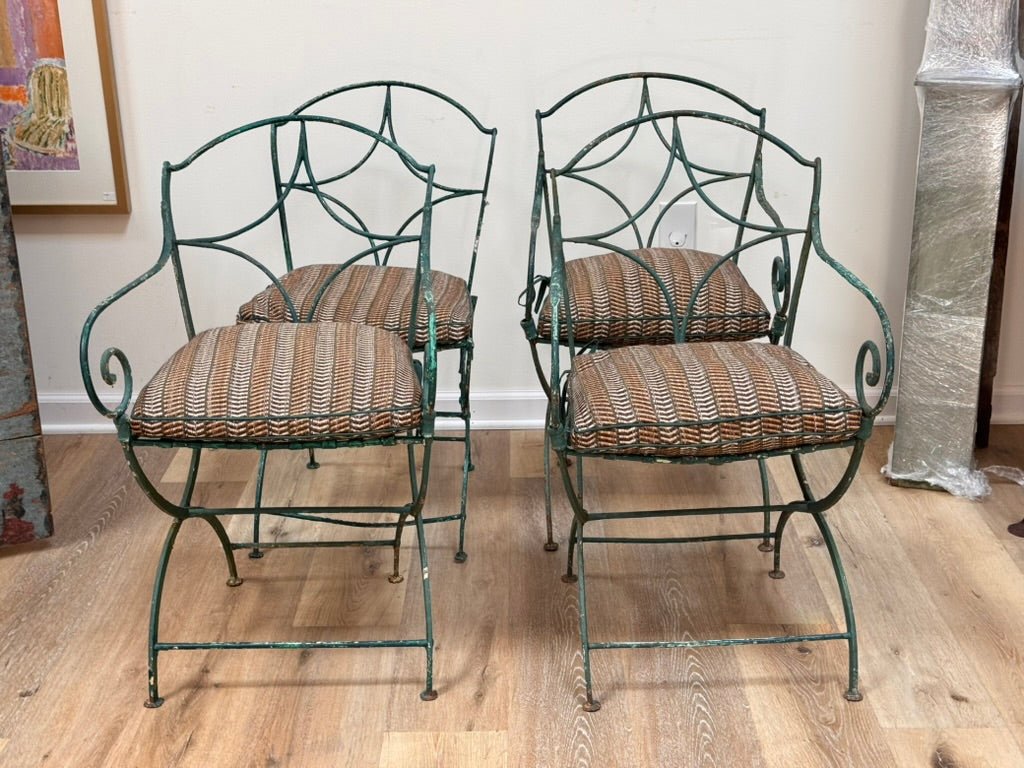 French wrought iron table and four chairs, circa 1890–1910, Provence - Helen Storey Antiques