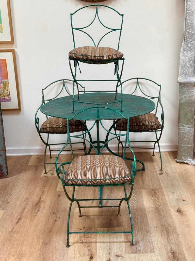 French wrought iron table and four chairs, circa 1890–1910, Provence - Helen Storey Antiques