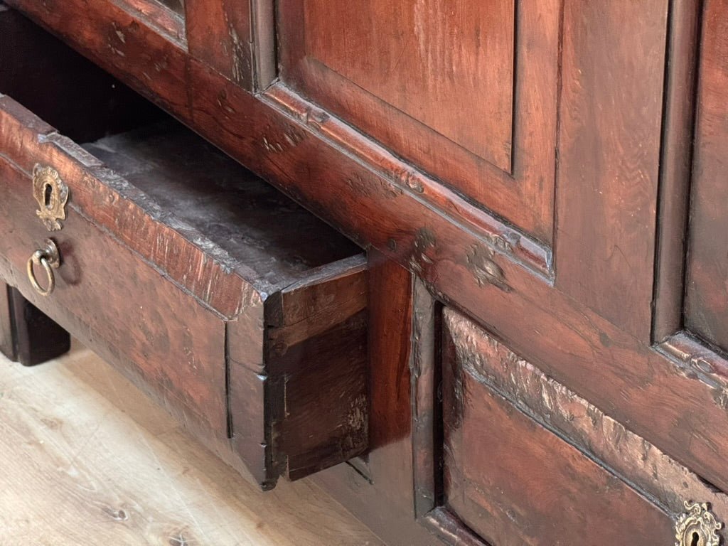 George II Yew Wood Press Cupboard, c. 1750 - Helen Storey Antiques