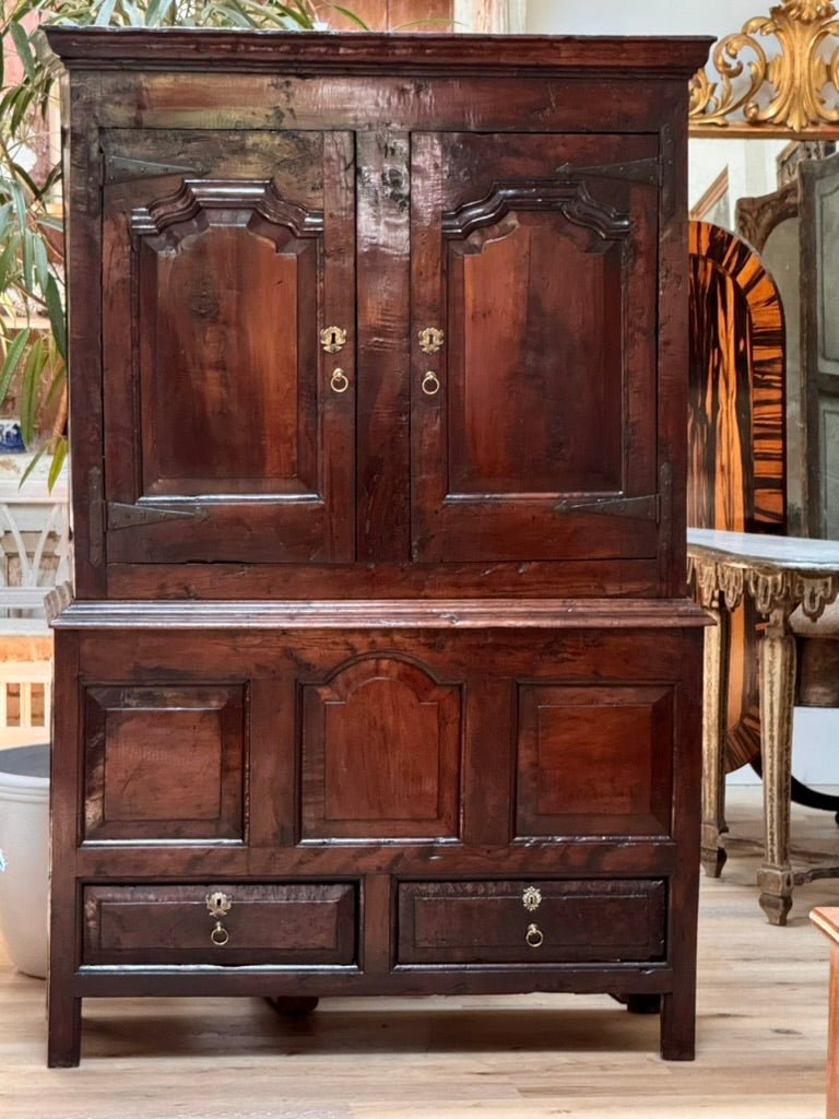 George II Yew Wood Press Cupboard, c. 1750 - Helen Storey Antiques