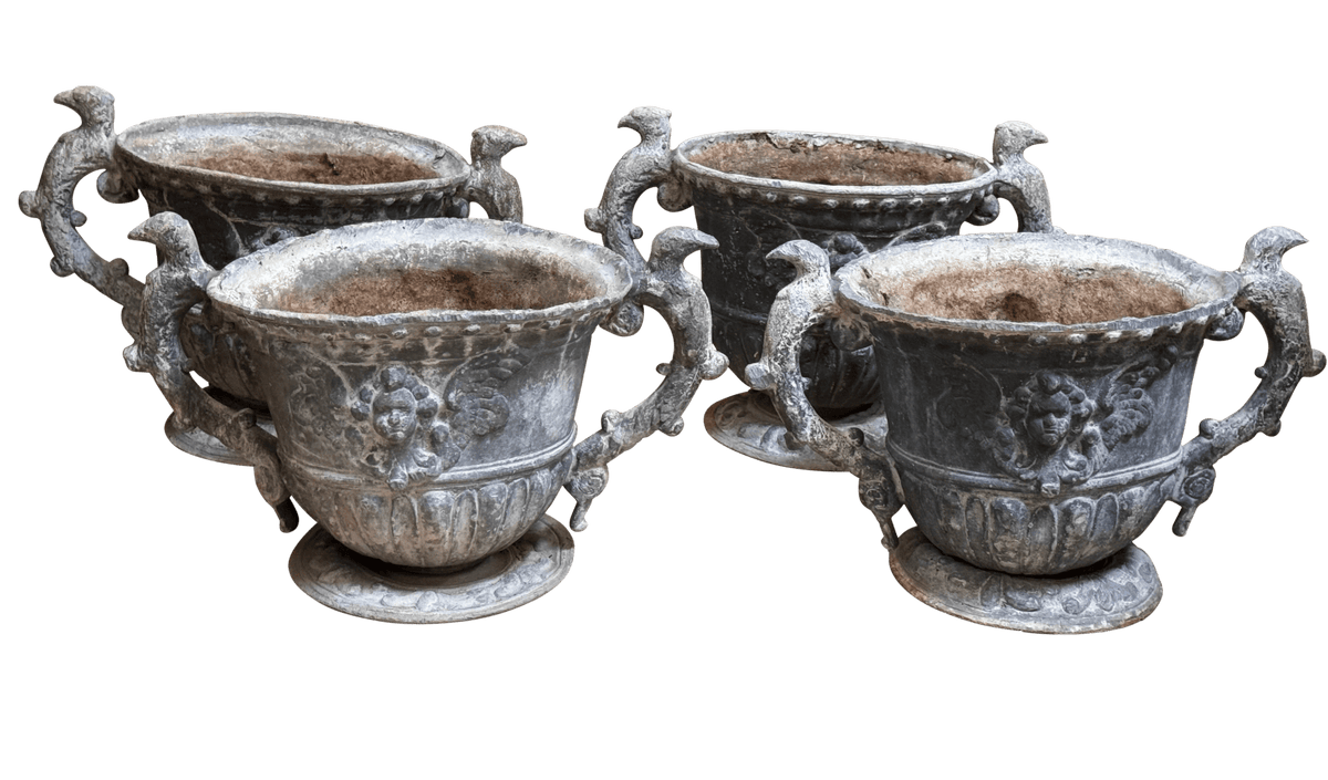 Georgian 18th Century Lead Garden Urns - Helen Storey Antiques