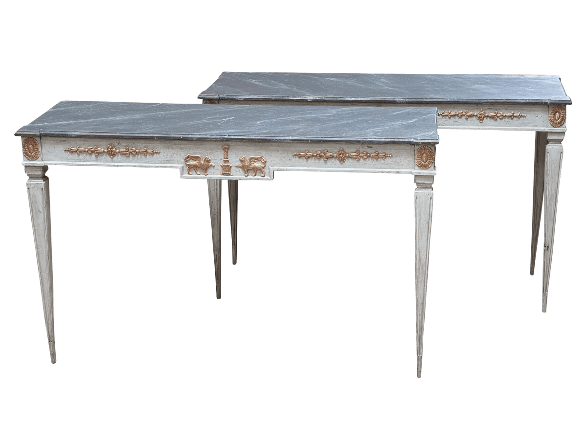 Gustavian Style 19th Century Swedish Painted Console Table - Helen Storey Antiques