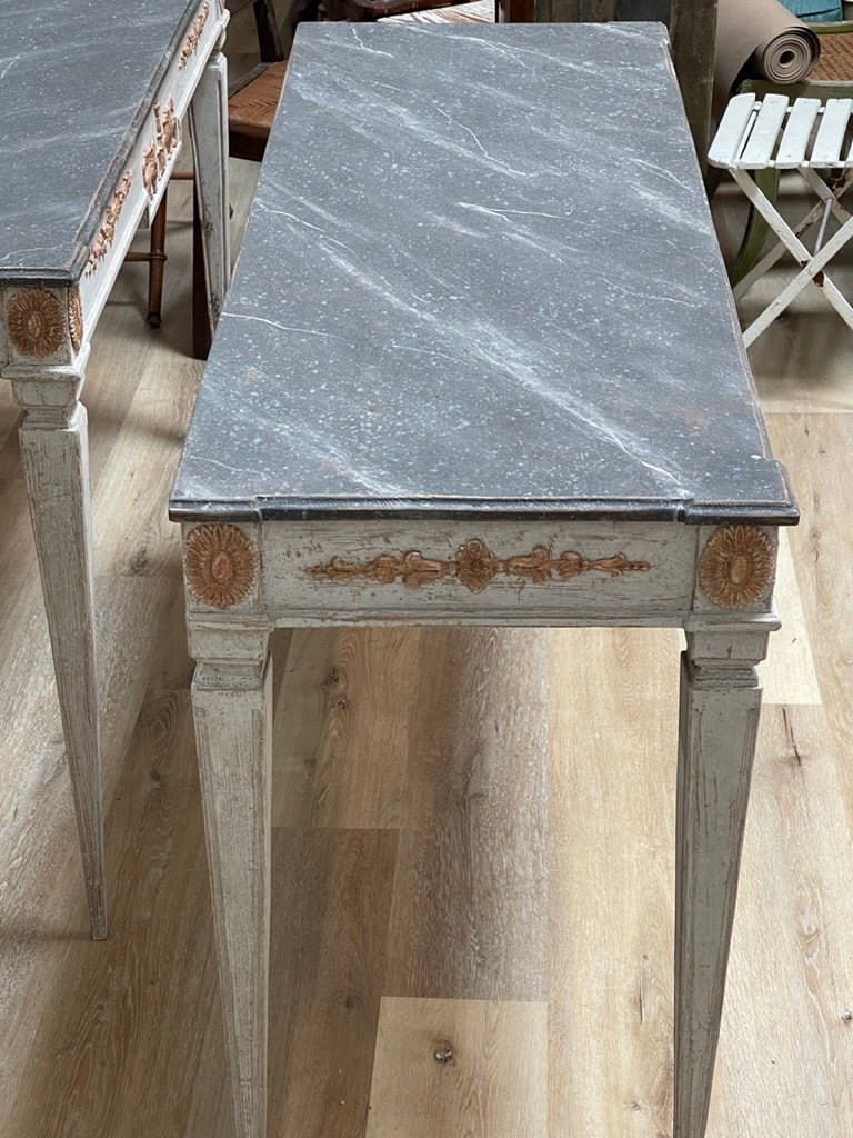 Gustavian Style 19th Century Swedish Painted Console Table - Helen Storey Antiques