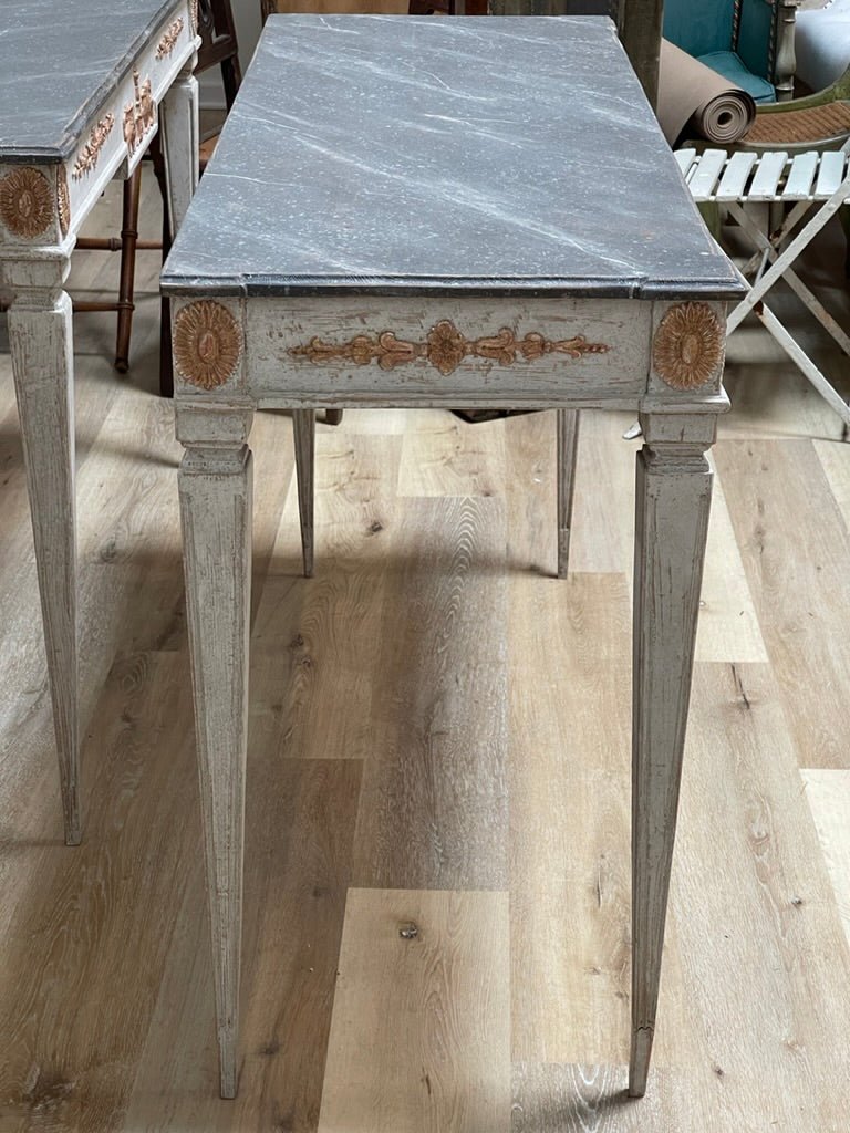 Gustavian Style 19th Century Swedish Painted Console Table - Helen Storey Antiques